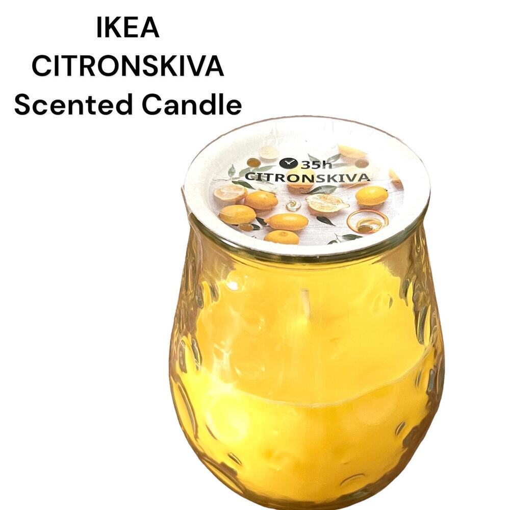 IKEA CITRONSKIVA Citrus Yellow Scented Candle in Glass